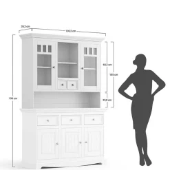 Landhaus Buffet in Weiß mit Eiche - Bordona