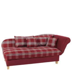Landhaus Chaiselongue in Rot mit Karo Muster - Litruna