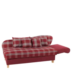 Landhaus Chaiselongue in Rot mit Karo Muster - Litruna