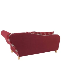 Landhaus Chaiselongue in Rot mit Karo Muster - Litruna