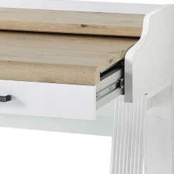Landhaus Computertisch in Weiß & Eiche - Mehady