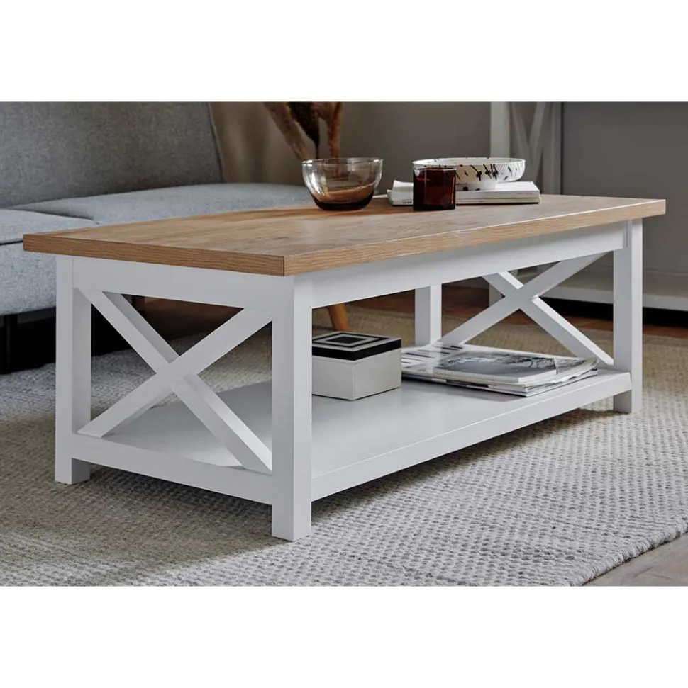 Landhaus Couchtisch mit Ablagboden - Ristina