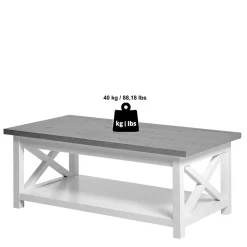 Landhaus Couchtisch mit Ablagboden - Ristina