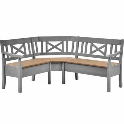 Landhaus Eckbank Jytte in Grau mit Braun