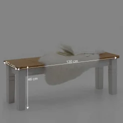 Landhaus Essgruppe Sibiuta in Weiß Kiefer massiv (vierteilig)