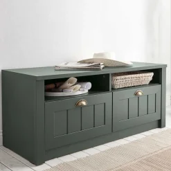Landhaus Flur Bank in Dunkelgrün - Niestov