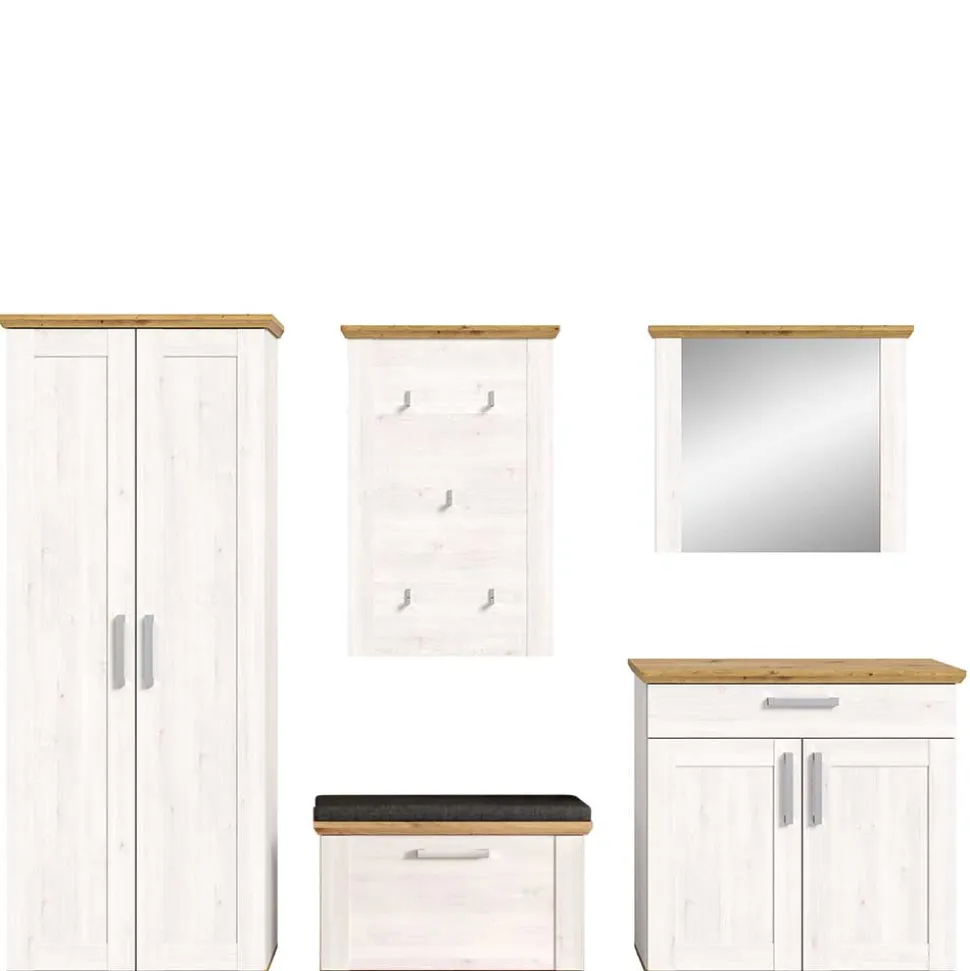 Landhaus Flur Möbelset komplett - Tocella (fünfteilig)
