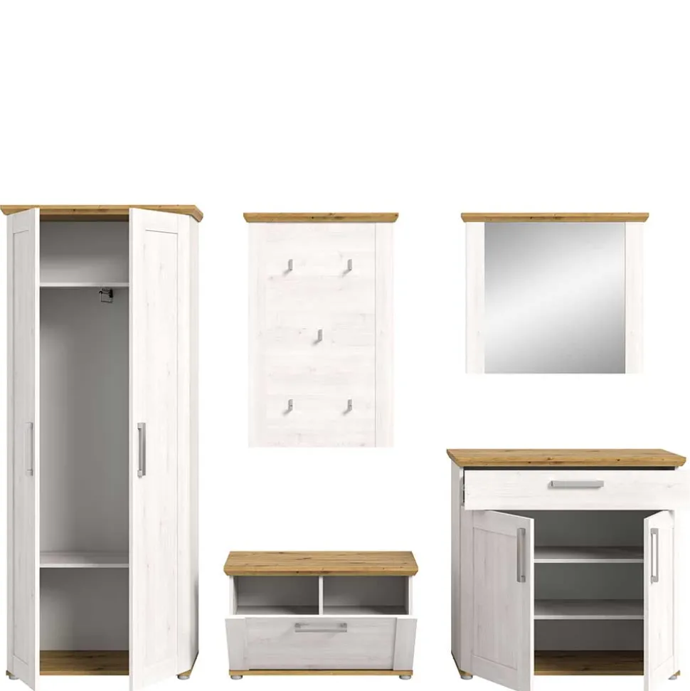 Landhaus Flur Möbelset komplett - Tocella (fünfteilig)