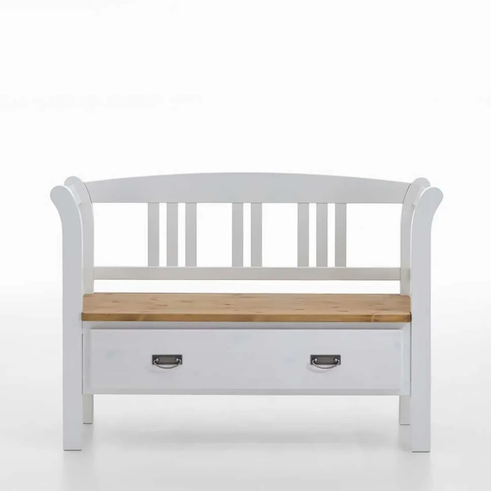 Landhaus Flurbank Lugon in Weiß Kieferfarben