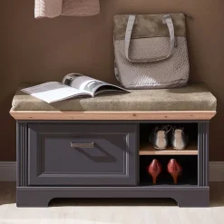 Landhaus Flurbank mit Kissen 93x49x41 cm - Thumbs