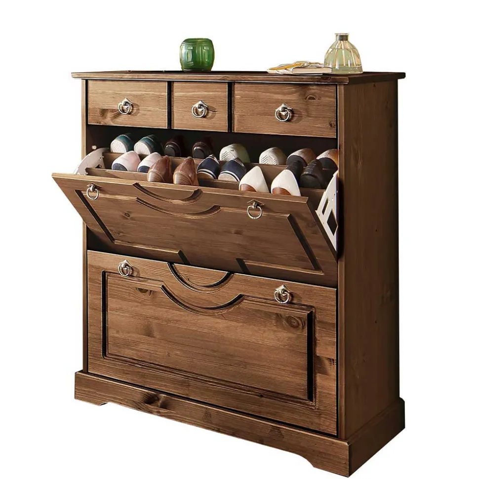 Landhaus Flureinrichtung in Dunkelbraun - Yemisa (vierteilig)