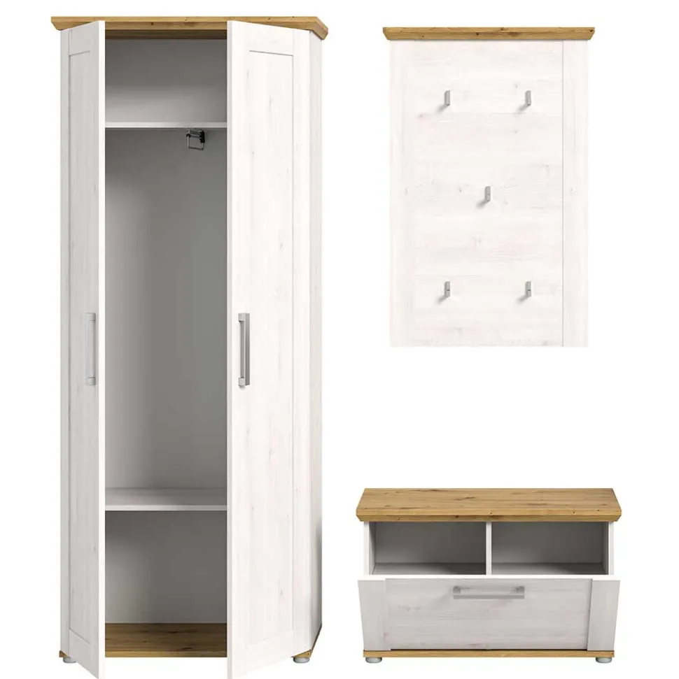 Landhaus Flureinrichtung Set - Tocella (dreiteilig)