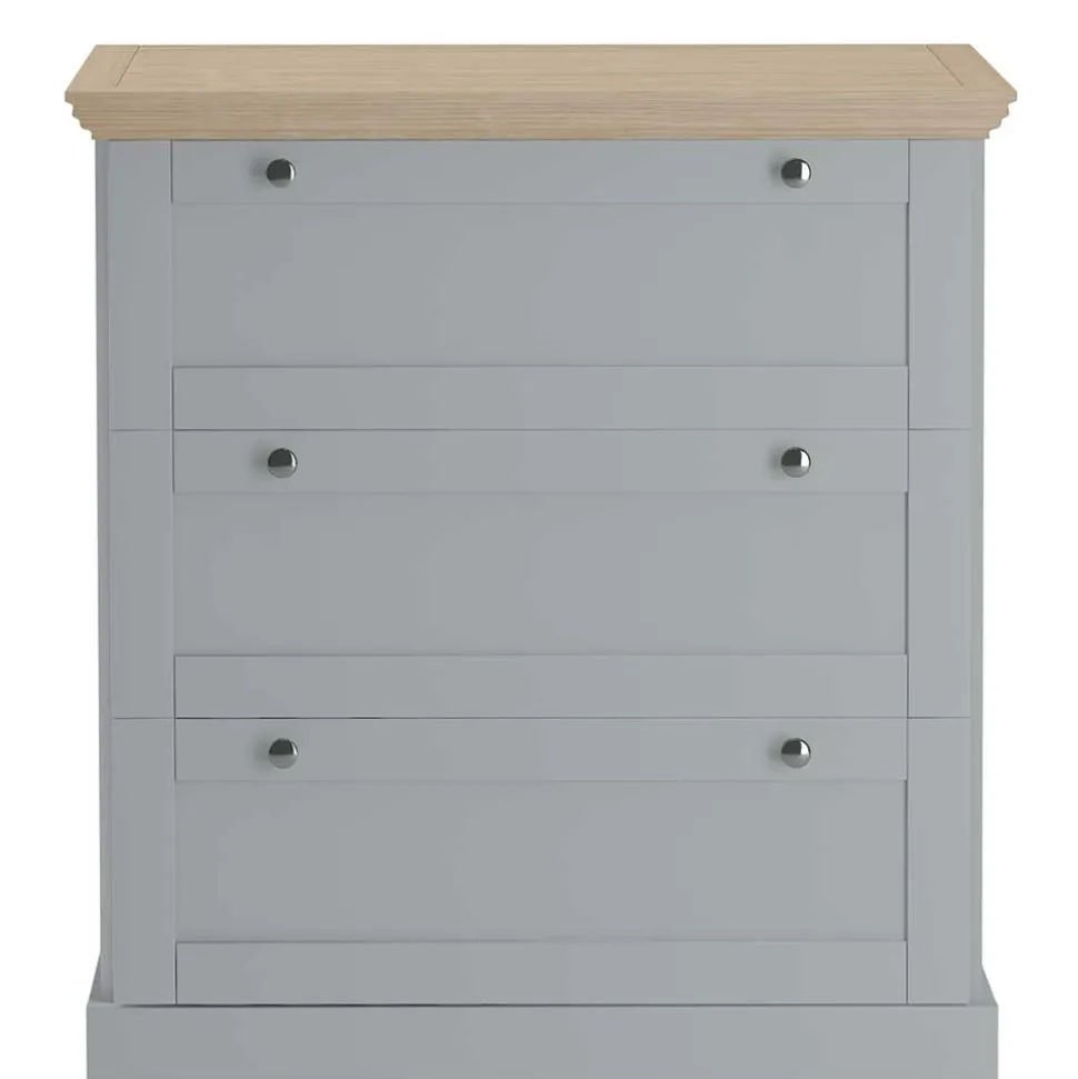 Landhaus Flurkommode in Grau mit Eiche - Rino