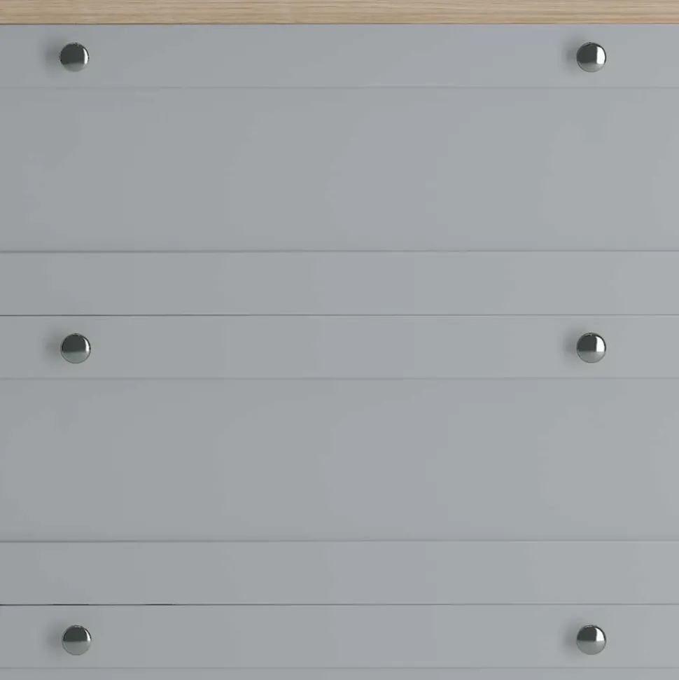 Landhaus Flurkommode in Grau mit Eiche - Rino