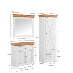 Landhaus Flurmöbel Set aus Kiefer - Saluts (dreiteilig)