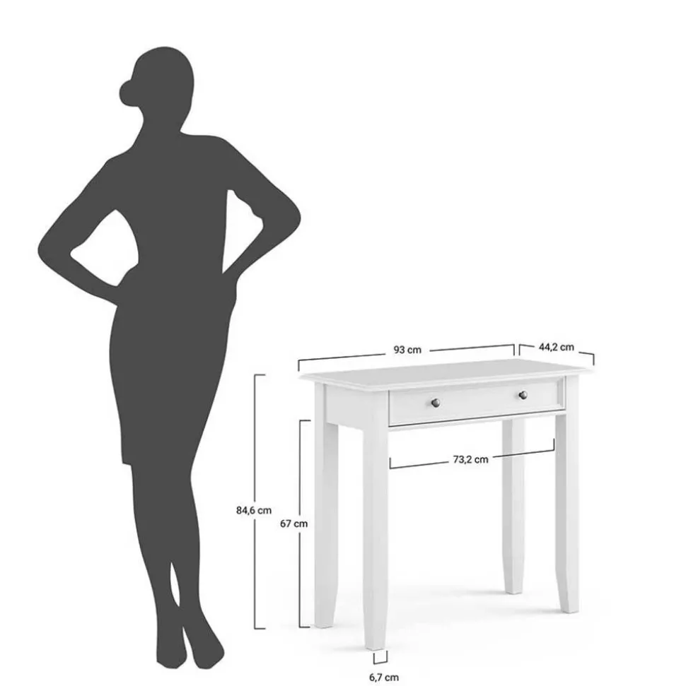 Landhaus Frisiertisch mit einer Schublade - Manipur