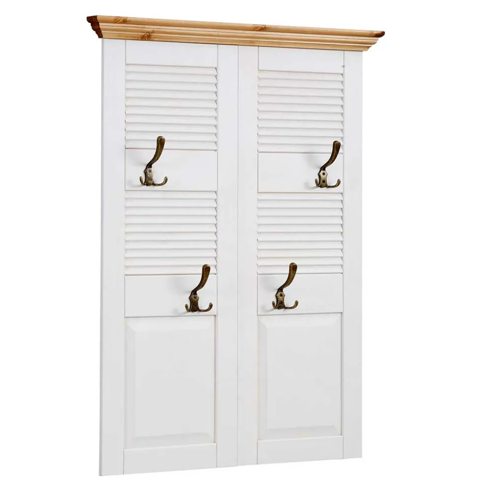 Landhaus Garderobenpaneel in Lamellen Kassetten Optik - Axdonira