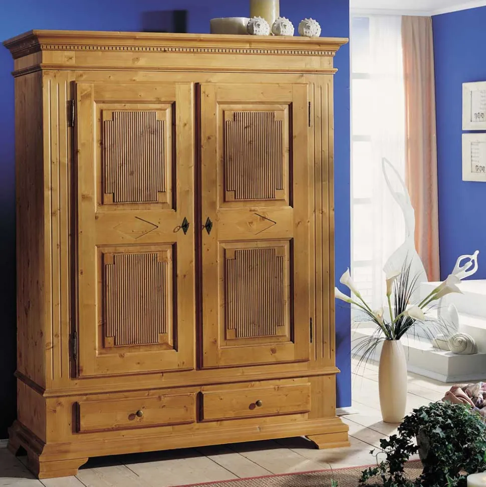 Landhaus Garderobenschrank Prenzla aus Fichte massiv