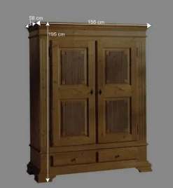 Landhaus Garderobenschrank Prenzla aus Fichte massiv