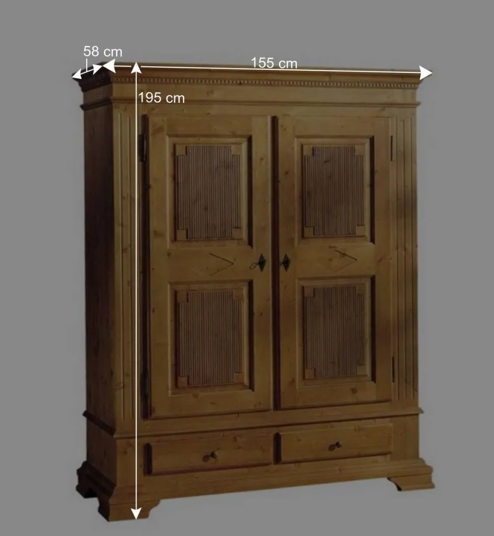 Landhaus Garderobenschrank Prenzla aus Fichte massiv