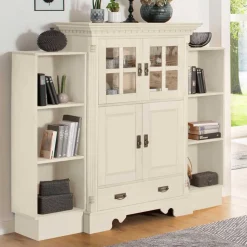 Landhaus Highboard & Regale in Creme - Rospus (dreiteilig)