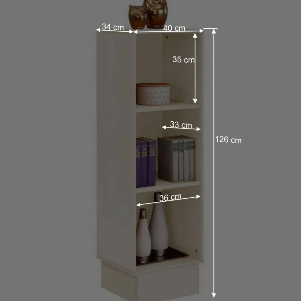 Landhaus Highboard & Regale in Creme - Rospus (dreiteilig)