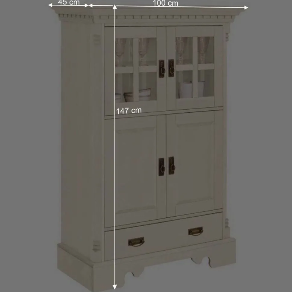 Landhaus Highboard & Regale in Creme - Rospus (dreiteilig)