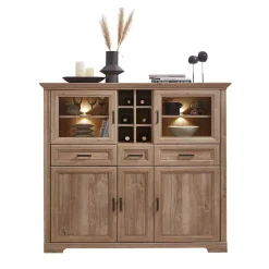 Landhaus Highboard mit LED Beleuchtung - Barack