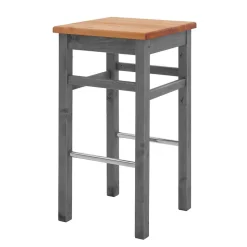 Landhaus Hochtisch und Barhocker Set - Ziamora (dreiteilig)