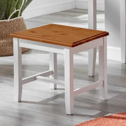 Landhaus Hocker in Weiß und Bernstein - Garella