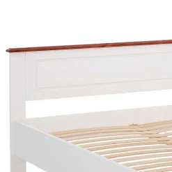 Landhaus Holzbett in Weiß & Kirschbaum - Vendirai