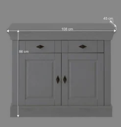 Landhaus Holzkommode Satumare aus Kiefer teilmassiv