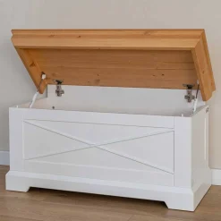 Landhaus Holztruhe aus Kiefer Massivholz - Saluts