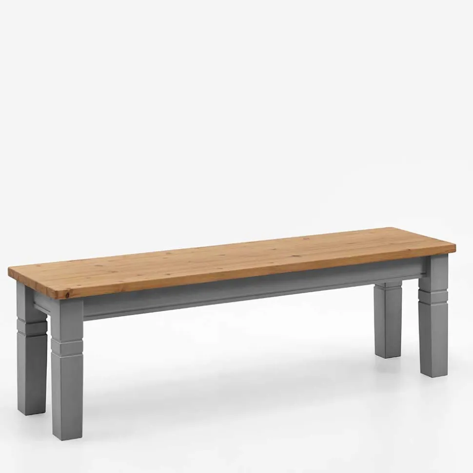 Landhaus Küchenbank in Laugenfarbig & Grau - Malisha