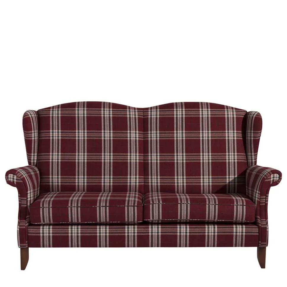 Landhaus Küchensofa in Rot mit Kariert Muster - Matieu