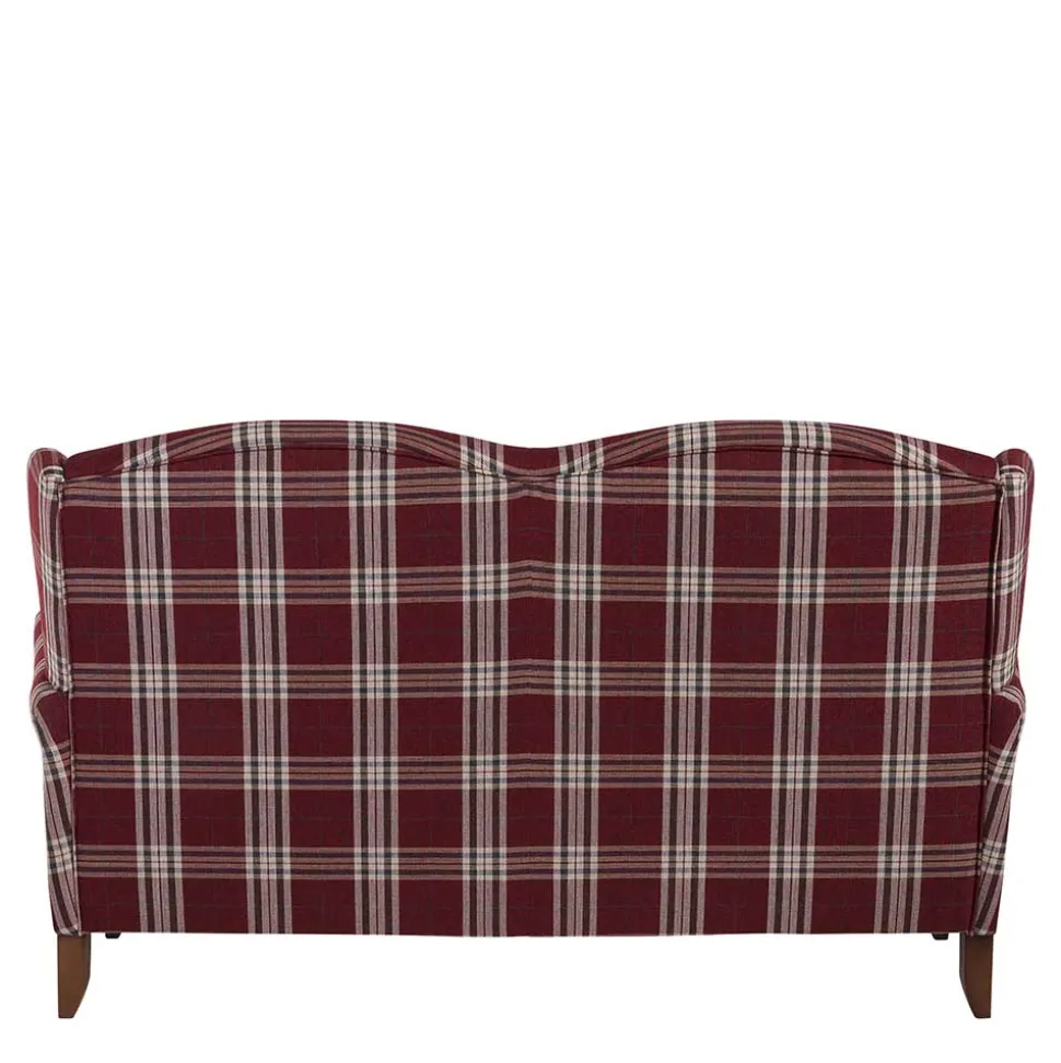 Landhaus Küchensofa in Rot mit Kariert Muster - Matieu