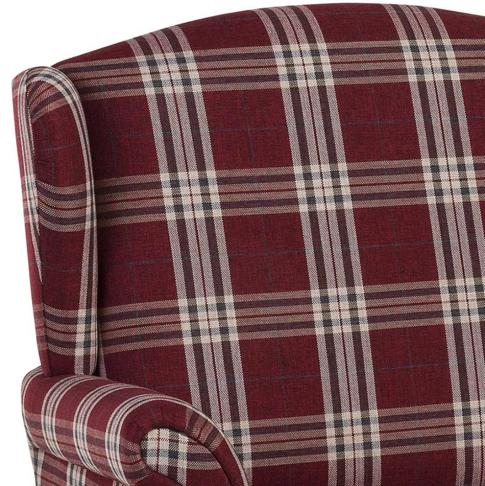 Landhaus Küchensofa in Rot mit Kariert Muster - Matieu