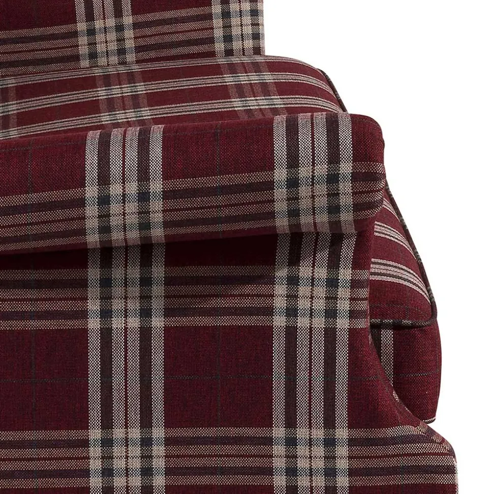 Landhaus Küchensofa in Rot mit Kariert Muster - Matieu