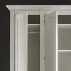 Landhaus Kleiderschrank Chelles in Weiß mit Spiegel