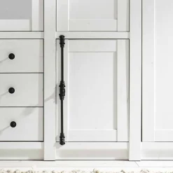 Landhaus Kleiderschrank Chelles in Weiß mit Spiegel