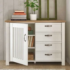 Landhaus Kombi-Kommode in Weiß - Malvissa