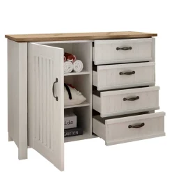 Landhaus Kombi-Kommode in Weiß - Malvissa