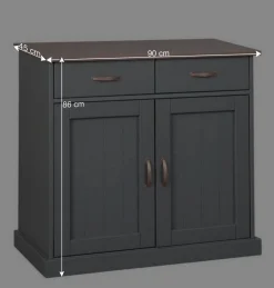 Landhaus Kombikommode in Grau & Braun - Nepplan