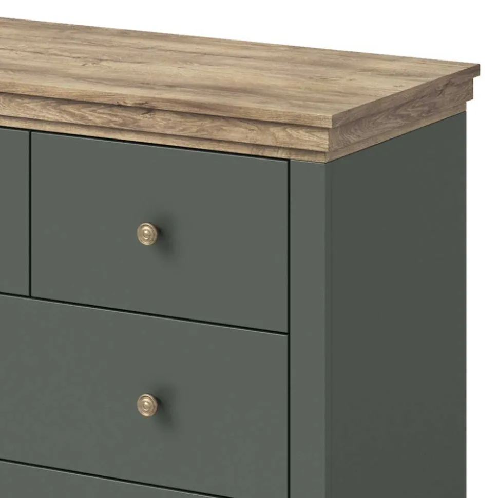Landhaus Kommode in Dunkelgrün - Daney