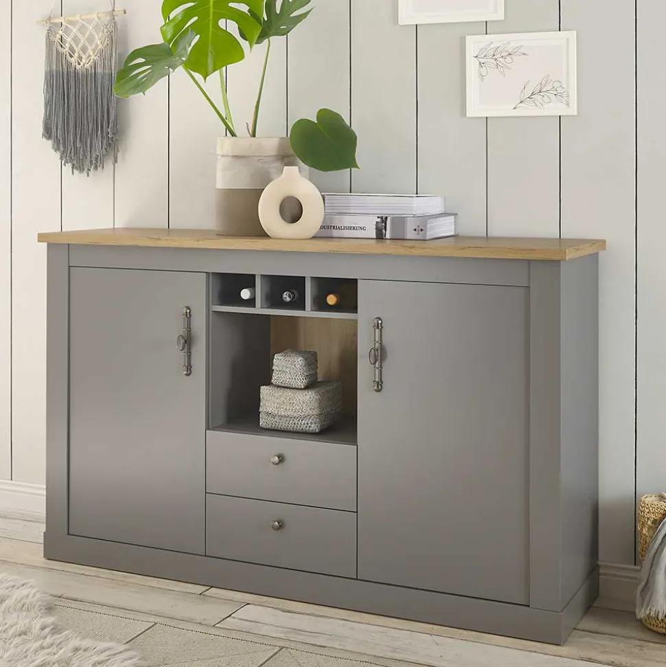 Landhaus Kommode in Lichtgrau - Buleta