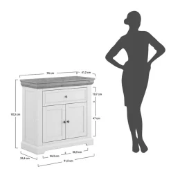 Landhaus Kommode in Weiß und Braun - Zalya