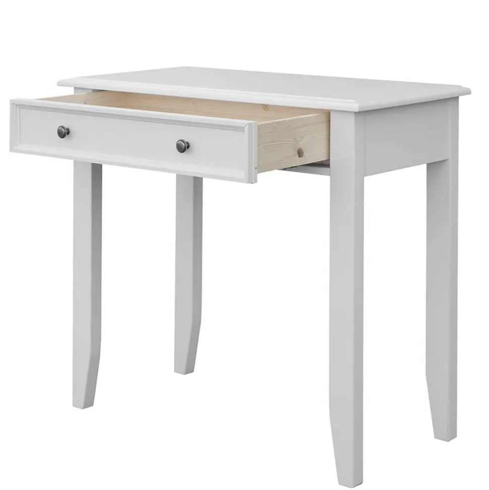 Landhaus Konsolentisch mit Schublade in Weiß - Indico