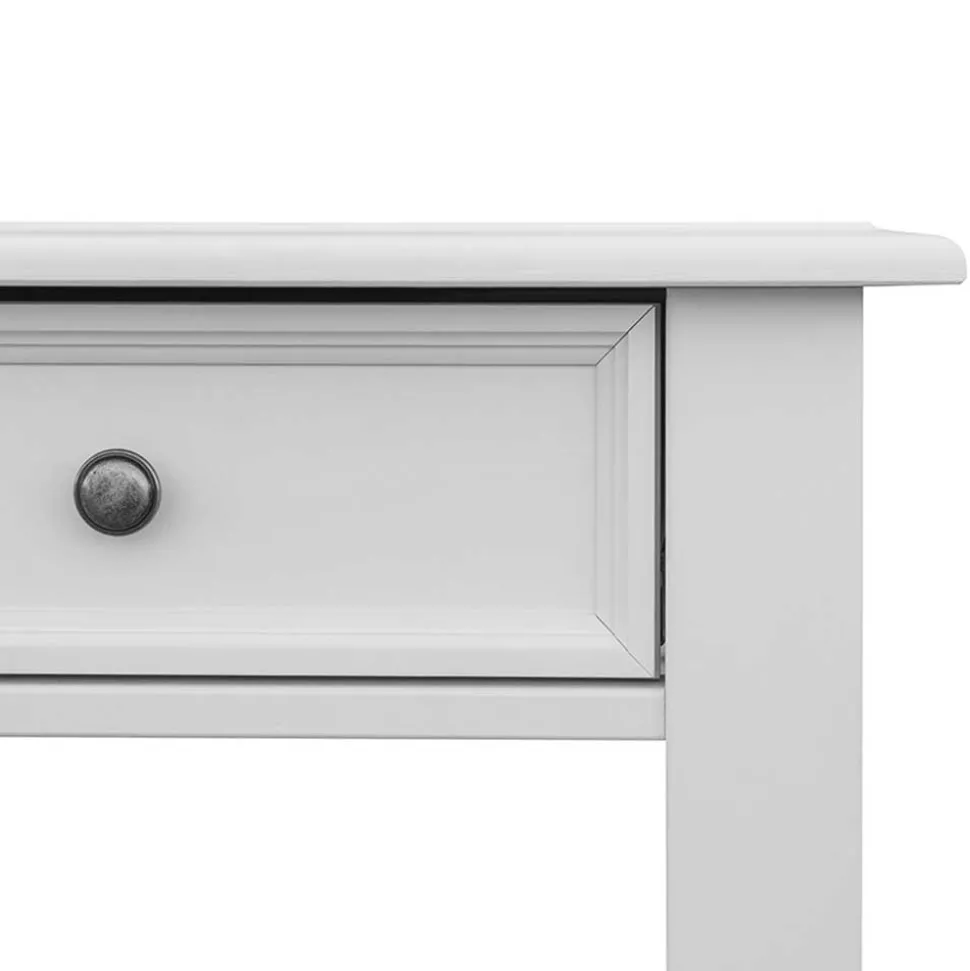 Landhaus Konsolentisch mit Schublade in Weiß - Indico