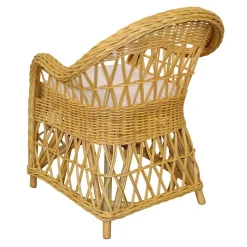 Landhaus Korbsessel in Beige Rattan - Witenga