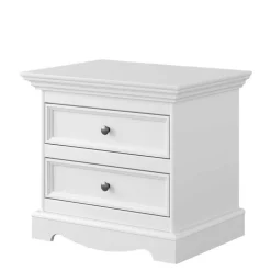 Landhaus Nachtkommode in Weiß lackiert - Indico